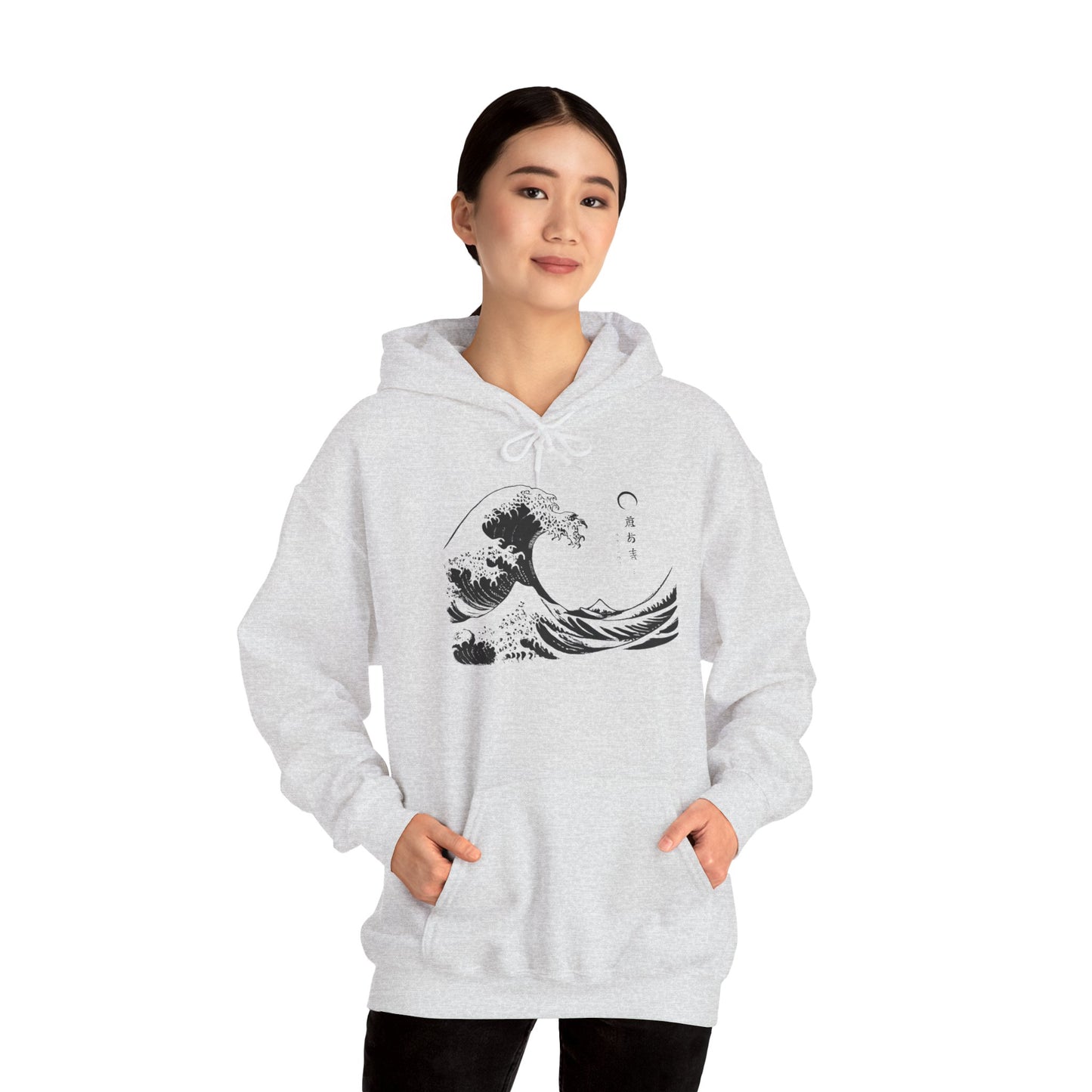 Kanagawa front Unisex Heavy Blend™ Hooded Sweatshirt