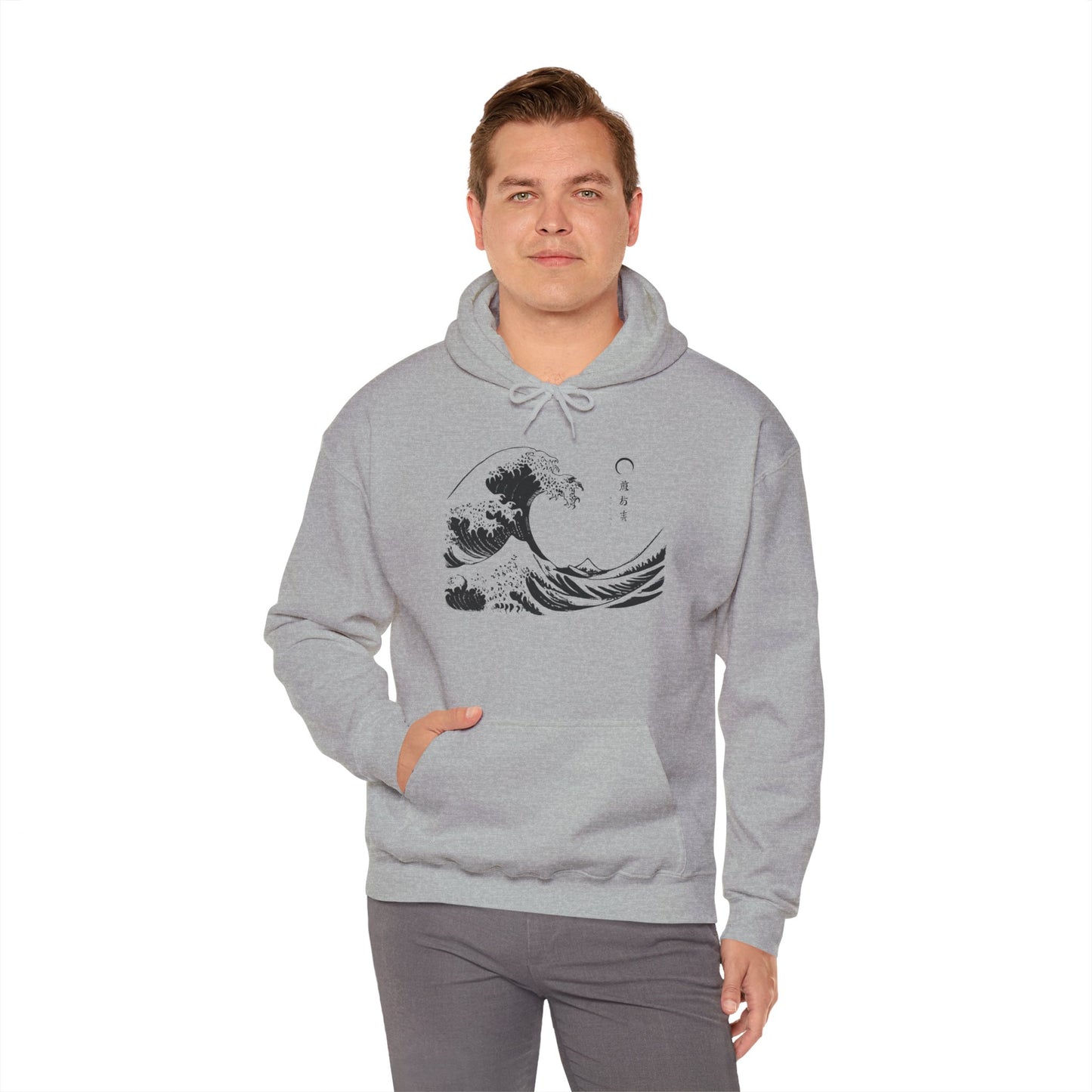 Kanagawa front Unisex Heavy Blend™ Hooded Sweatshirt