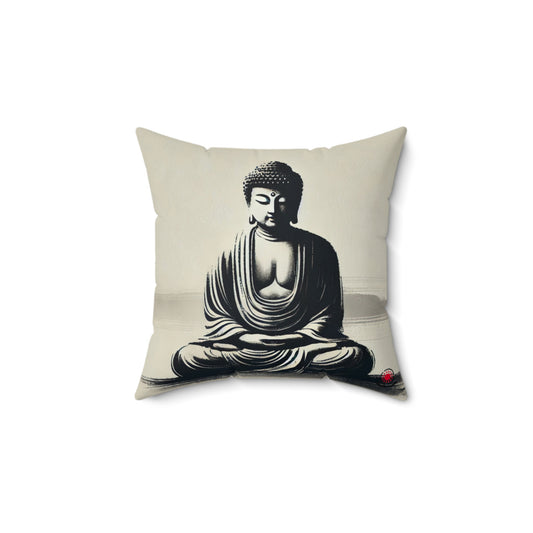 Buddha Spun Polyester Square Pillow