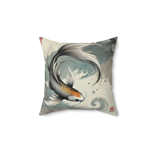 Koi Spun Polyester Square Pillow