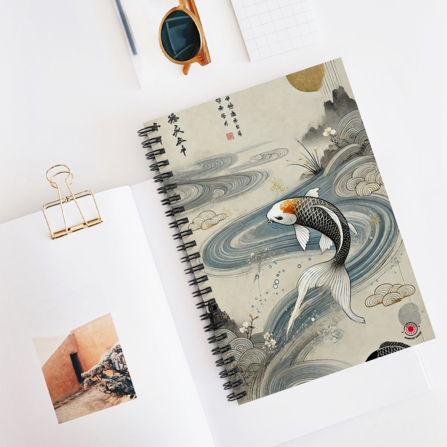 Koi Fish Spiral Notebook - Ruled Line